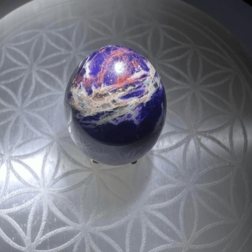 Sodalite Crystal Egg Meditation Stone - Picture 10 of 12